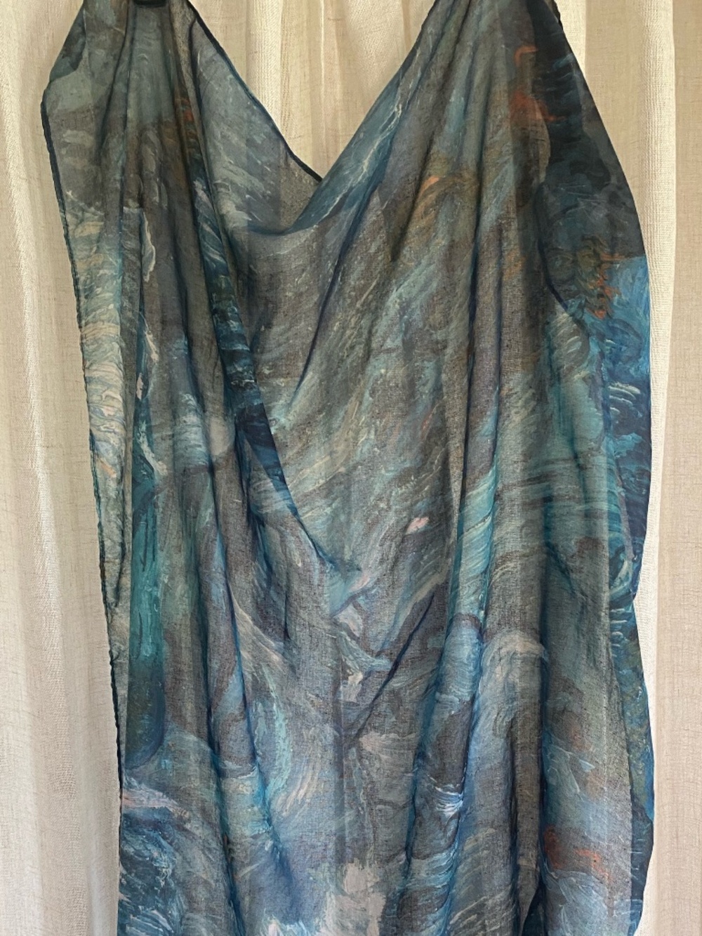 ⁠MFA Boston Van Gogh The Ravine Sheer Art Print Scarf Wrap 42x35